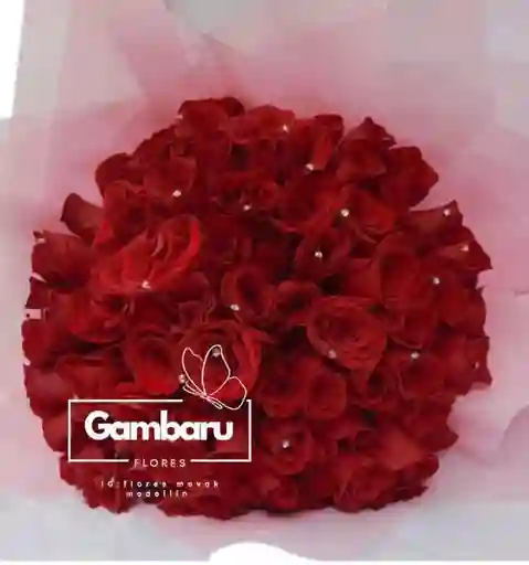 Rosas Rojas X100 En Bouquet