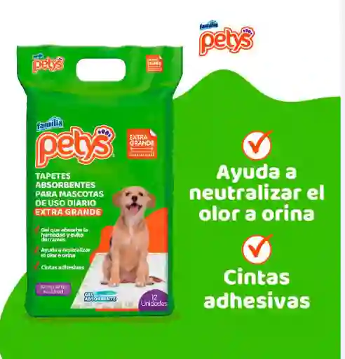 Tapetes Petys Absorbentes Extra Grande X 12u