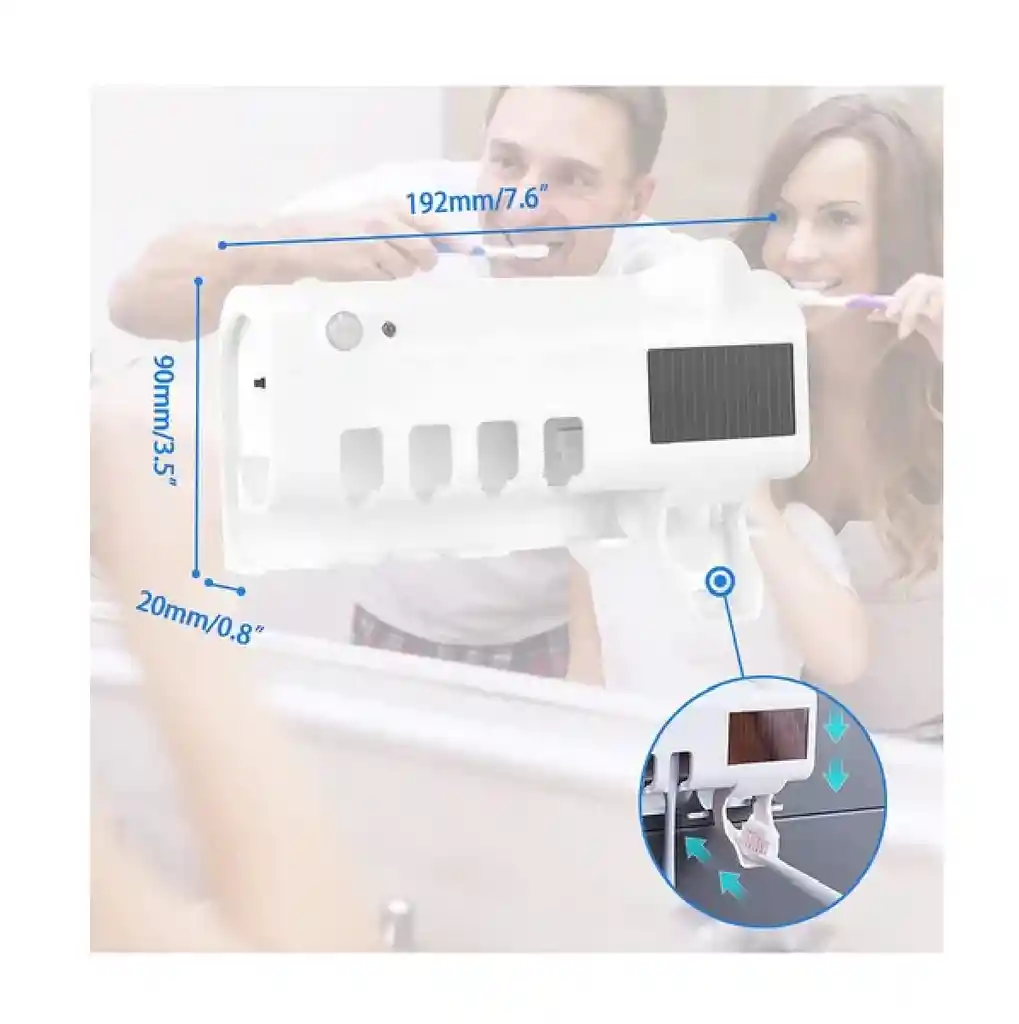 Porta Cepillos Dentales Uv Con Dispensador Automático De
