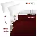 Combo Cubrelecho Térmico Ovejero Doble Funda Vinotinto + 2 Almohadas Confort Siliconada