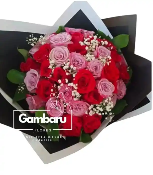 Flores- Rosas Lilas Y Rojas X48