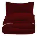 Combo Cubrelecho Térmico Doble Funda Ovejero Vinotinto + Protector De Colchón Antifluido