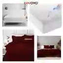 Combo Cubrelecho Térmico Doble Funda Ovejero Vinotinto + Protector De Colchón Antifluido