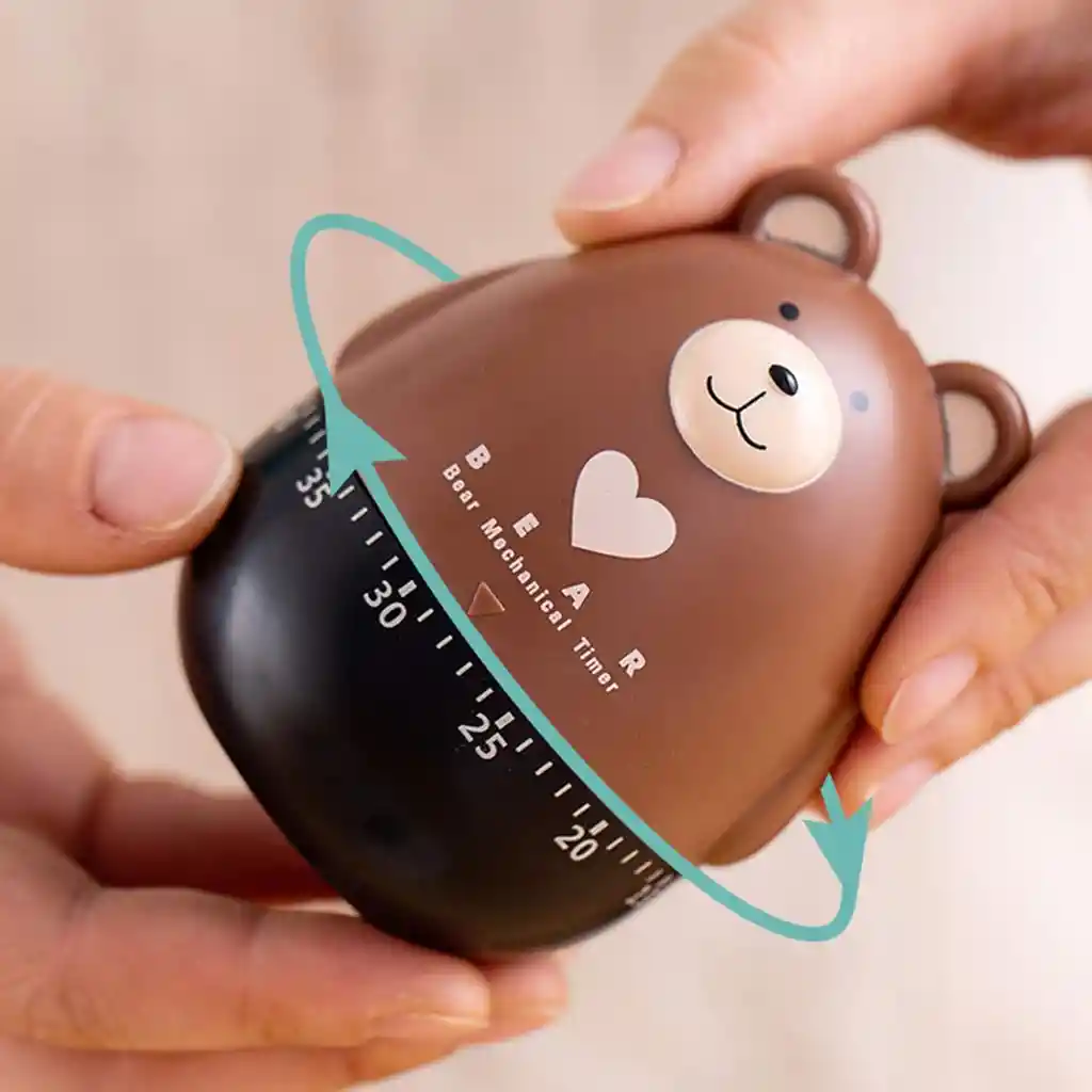 Temporizador Reloj Mecánico Bear Kitchen Timer, Multiusos Osito
