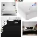 Combo Cubrelecho Térmico Doble Funda Ovejero Negro + Protector De Colchón Antifluido