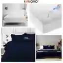 Combo Cubrelecho Térmico Doble Funda Ovejero Azul Oscuro + Protector De Colchón Antifluido