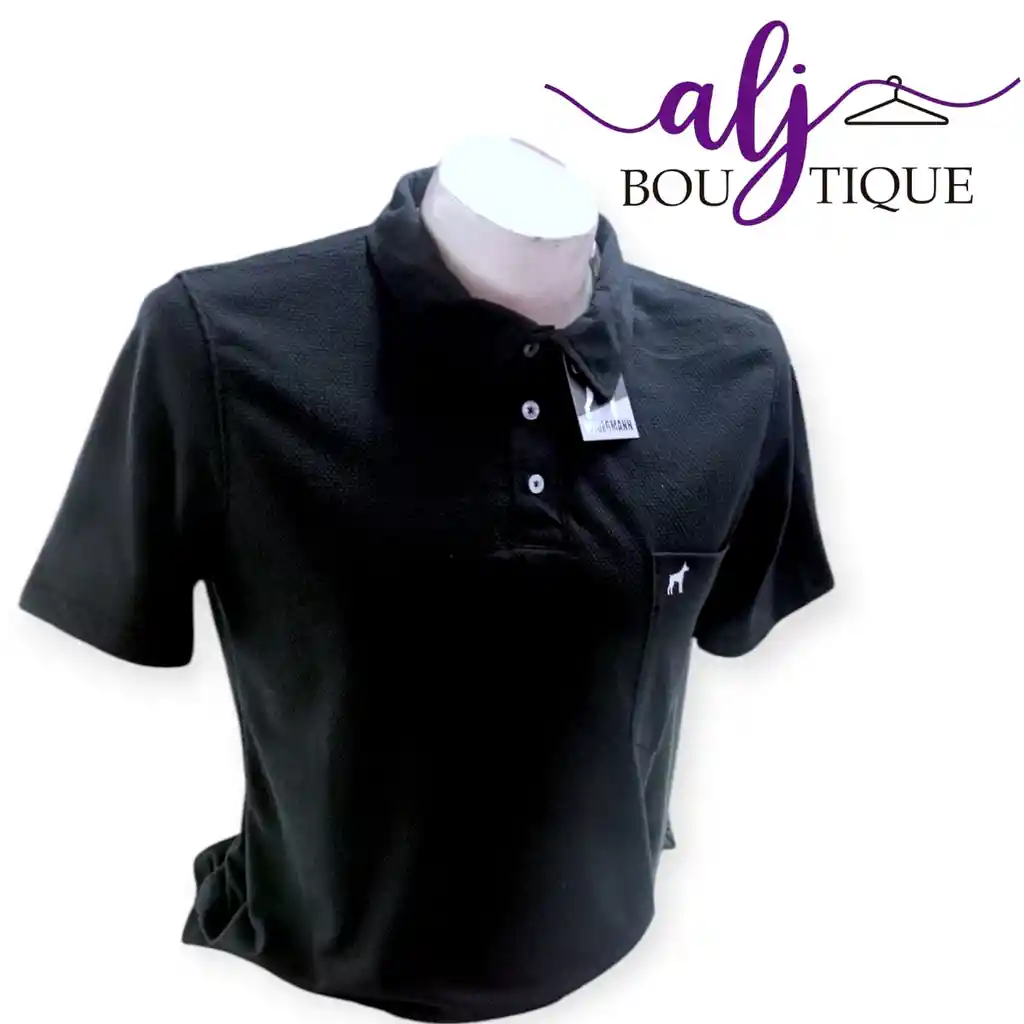 Camisa Polo Caballero Tela Galleta Talla L Negra