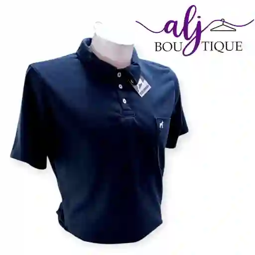 Camisa Polo Caballero Tela Galleta Talla L Azul Oscuro