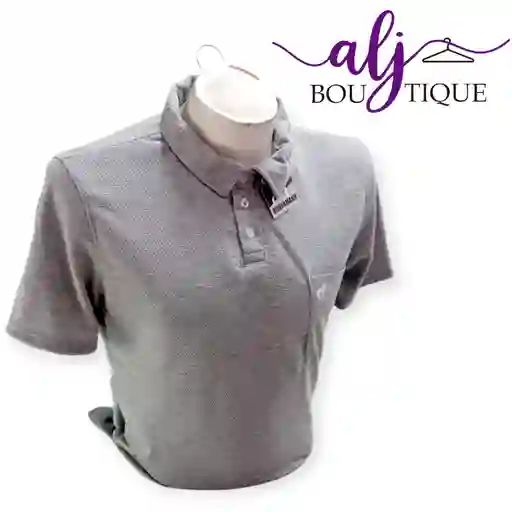 Camisa Polo Caballero Tela Galleta Talla L Gris Claro