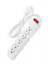 Multitoma 6 Tomas Blanco 14awg Unitec Certificado | Alta Potencia 1650w | Retie | Ideal Para Hogar, Oficina Y Equipos Electrónicos | Seguridad Garantizada