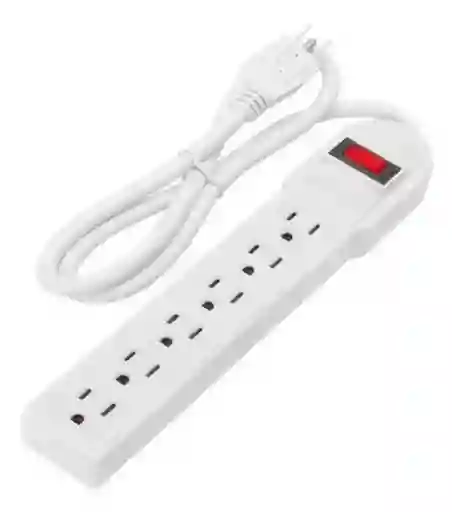 Multitoma 6 Tomas Blanco 14awg Unitec Certificado | Alta Potencia 1650w | Retie | Ideal Para Hogar, Oficina Y Equipos Electrónicos | Seguridad Garantizada