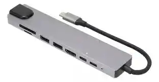 Adaptador 8 En 1 Tipo C Lan Sd Hdmi Usb Hub