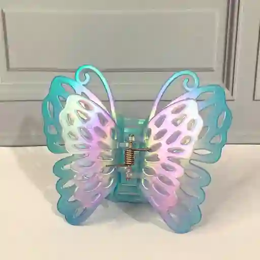 Pinza Gancho Caimán Mariposa Tornasol Para Cabello