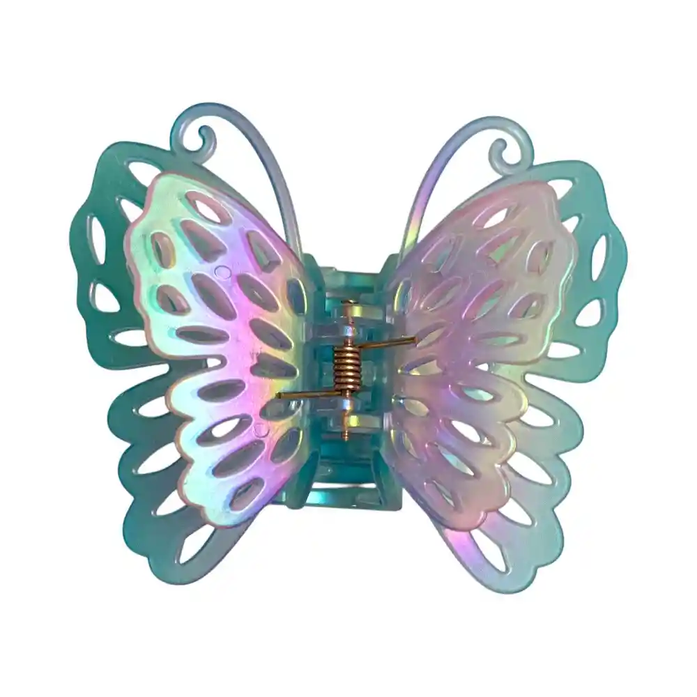 Pinza Gancho Caimán Mariposa Tornasol Para Cabello