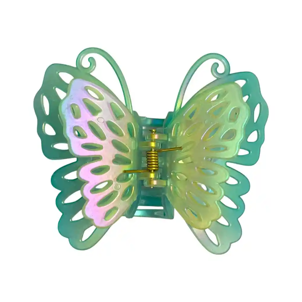 Pinza Gancho Caimán Mariposa Tornasol Para Cabello