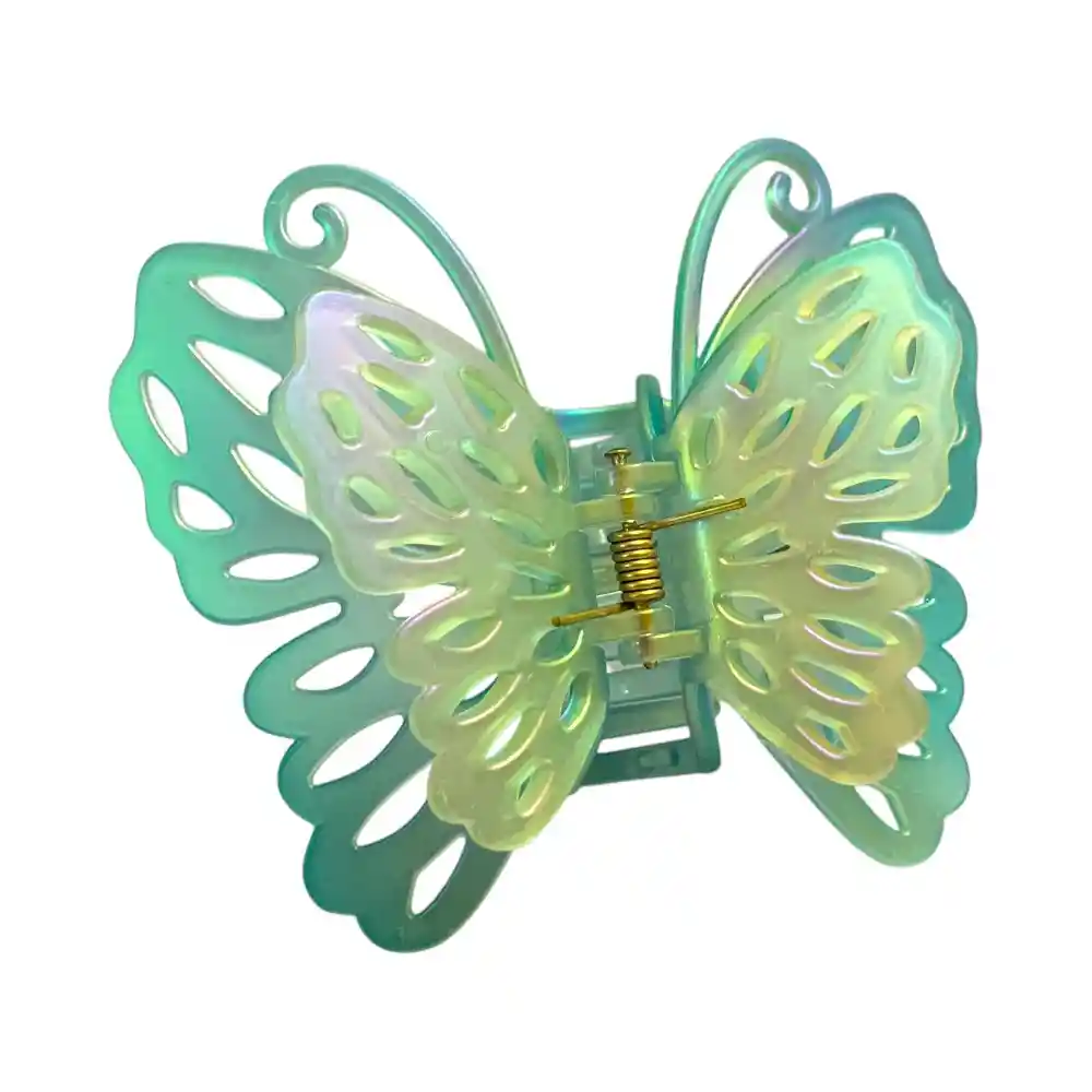 Pinza Gancho Caimán Mariposa Tornasol Para Cabello