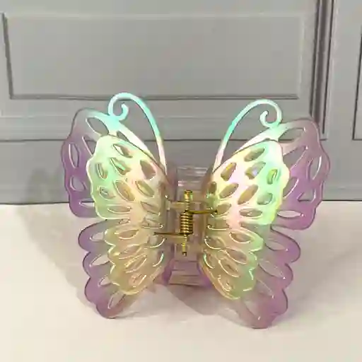 Pinza Gancho Caimán Mariposa Tornasol Para Cabello