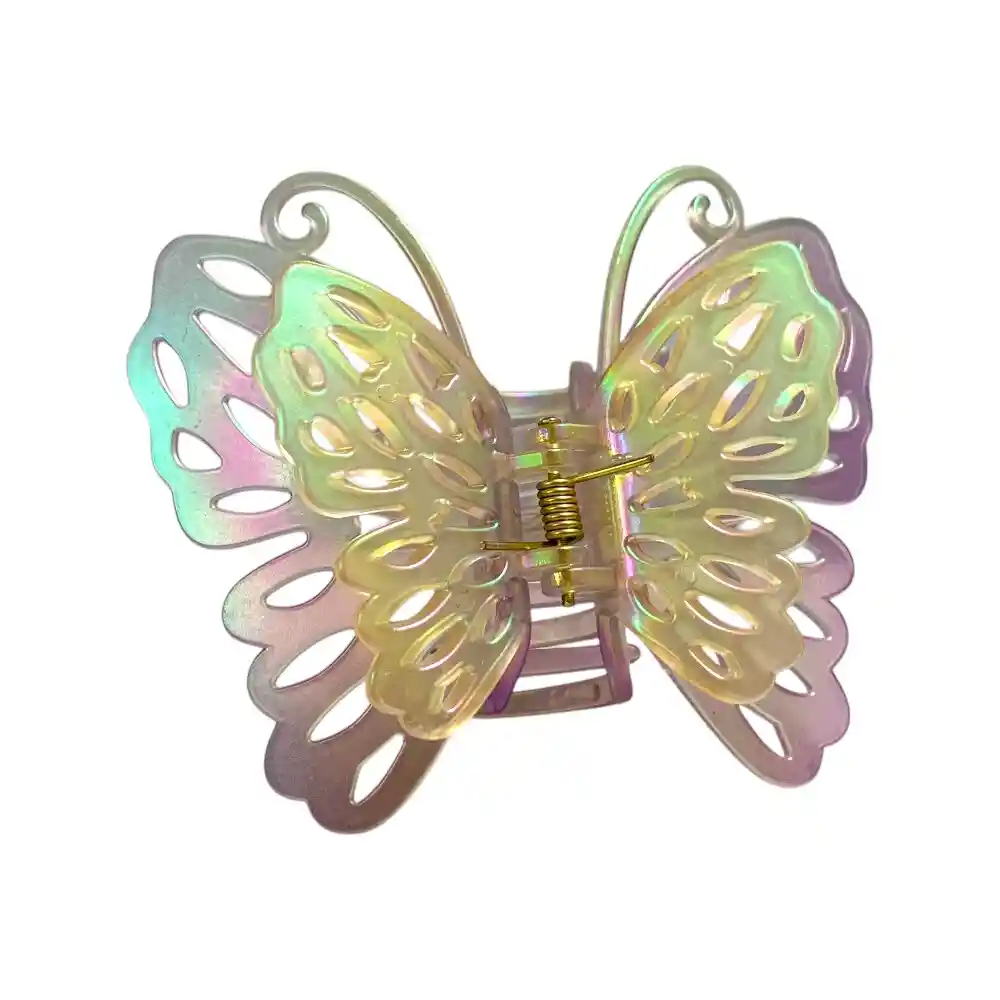 Pinza Gancho Caimán Mariposa Tornasol Para Cabello