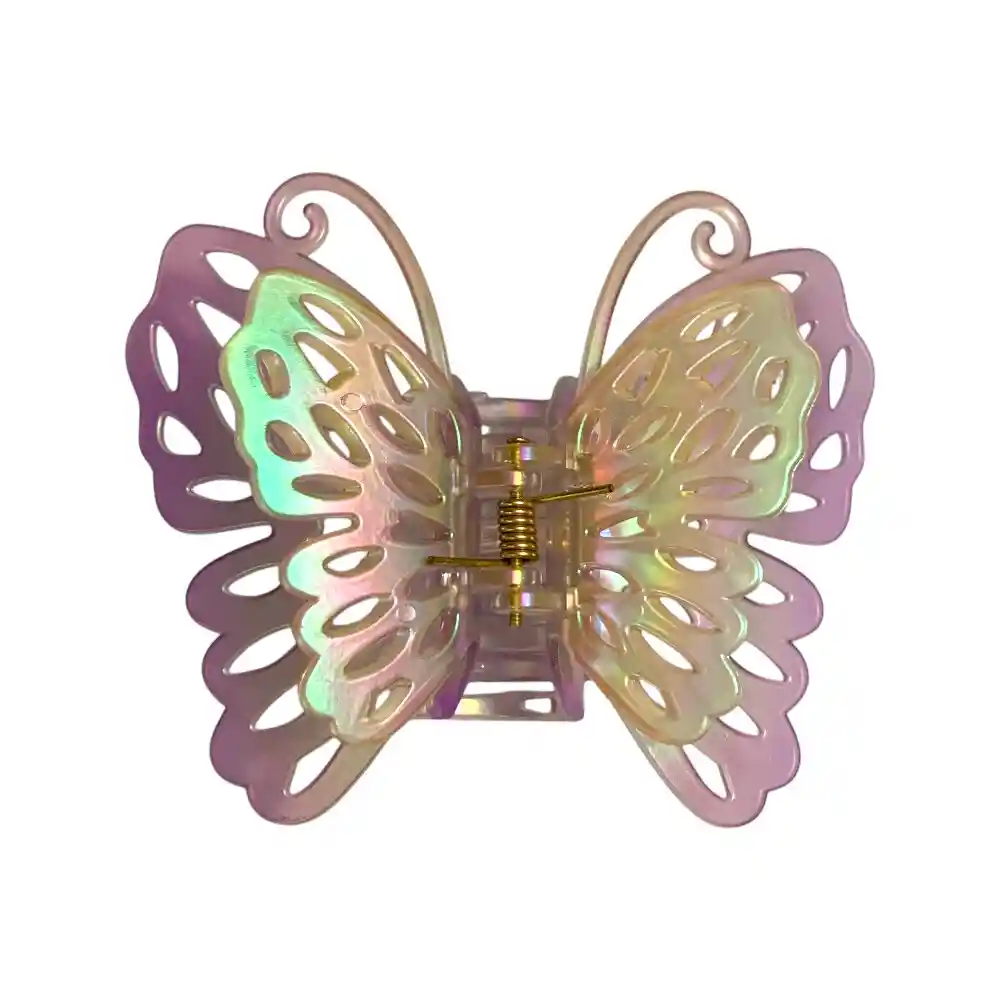Pinza Gancho Caimán Mariposa Tornasol Para Cabello
