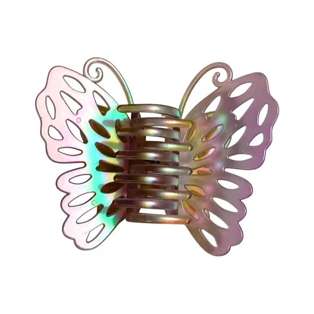 Pinza Gancho Caimán Mariposa Tornasol Para Cabello