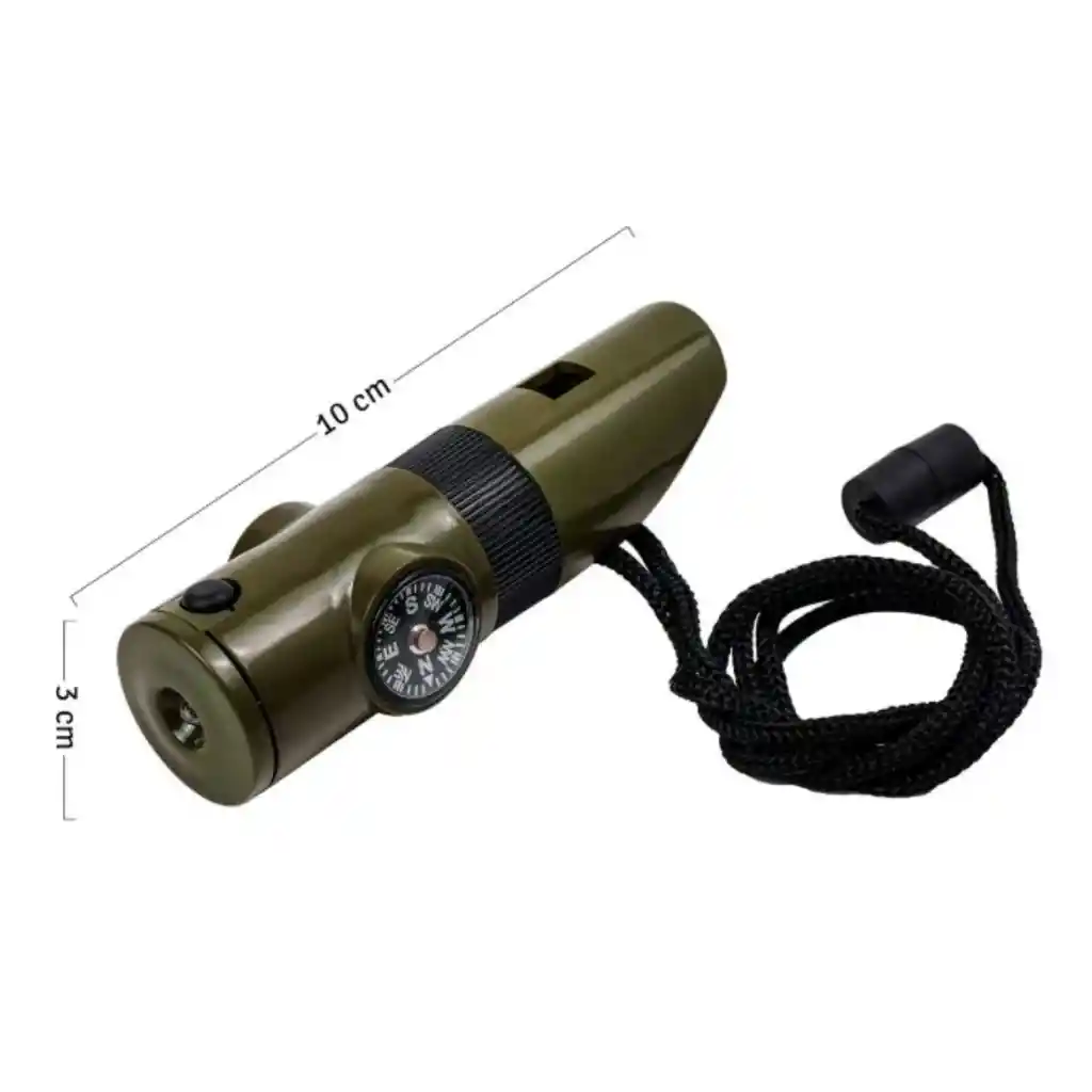 Silbato Supervivencia 7 En 1 Herramientas Pito Rescate 22mk1