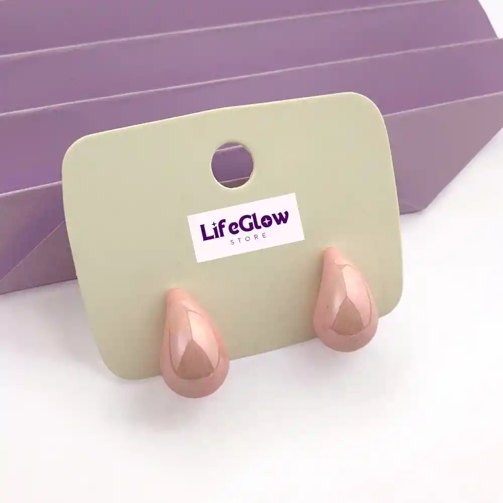 Aretes Gota Mini Perlada Rosa
