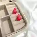 Aretes Gota Mini Perlada Fucsia