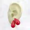 Aretes Gota Mini Perlada Fucsia