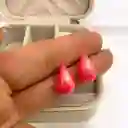 Aretes Gota Mini Perlada Fucsia