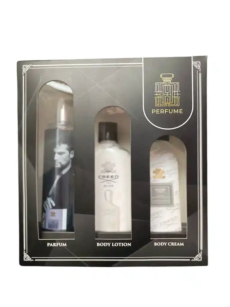 Set Masculino Creed Silver – Perfume, Loción Y Crema Corporal (regalo Para Hombre, Regalo De Cumpleaños)