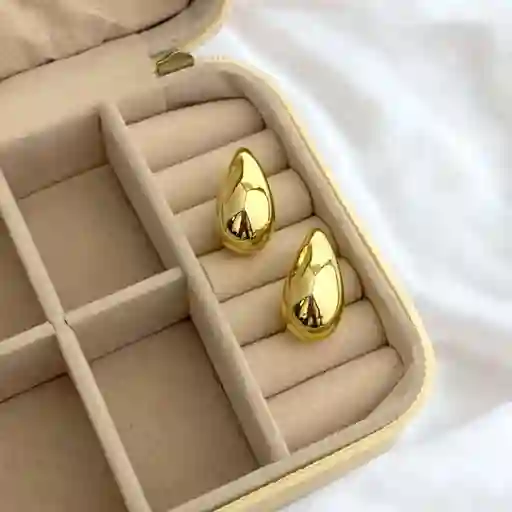 Aretes Gota Chunky Dorados 3cm