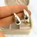Aretes Gota Chunky Plateado 3cm