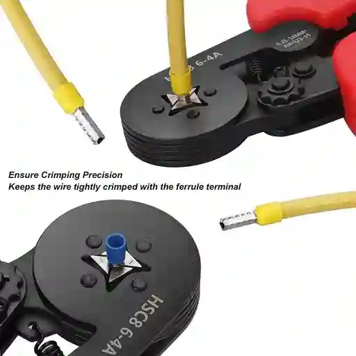 Ponchadora Terminales Electricos Pin Hueca Crimpadora Prensa Alicate Herramienta