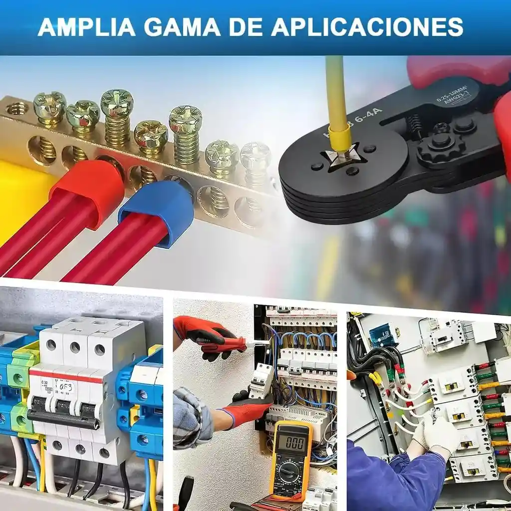 Ponchadora Terminales Electricos Pin Hueca Crimpadora Prensa Alicate Herramienta
