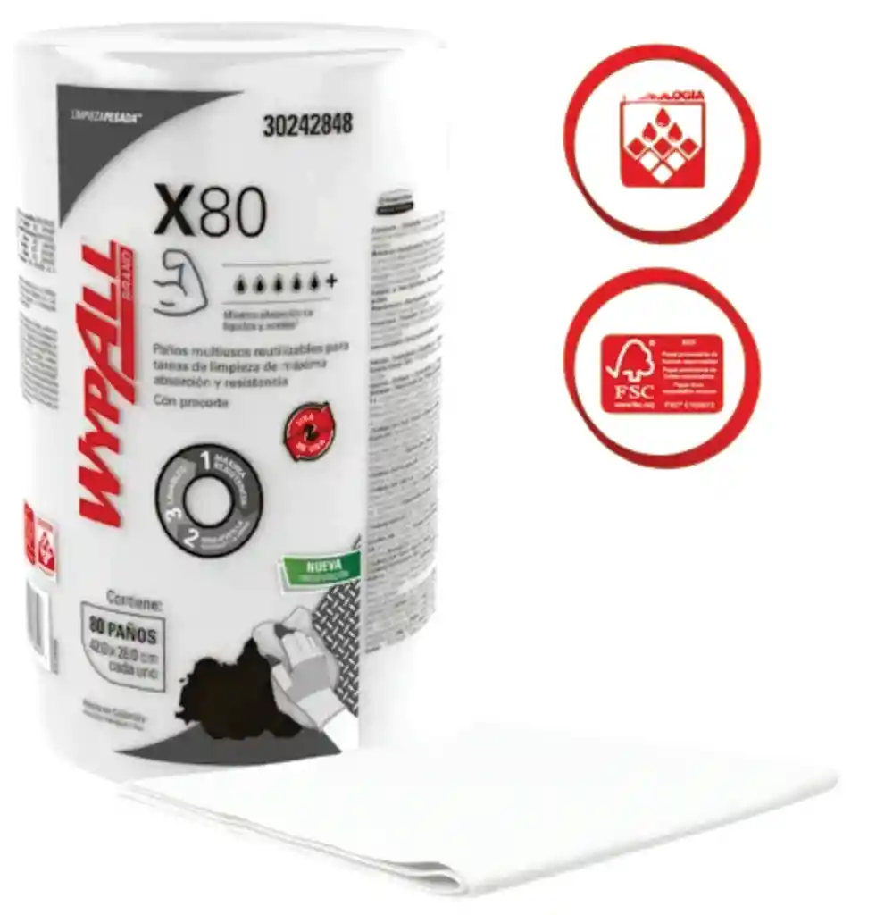 Paños De Limpieza Multiusos Wypall Reutilizables X 80