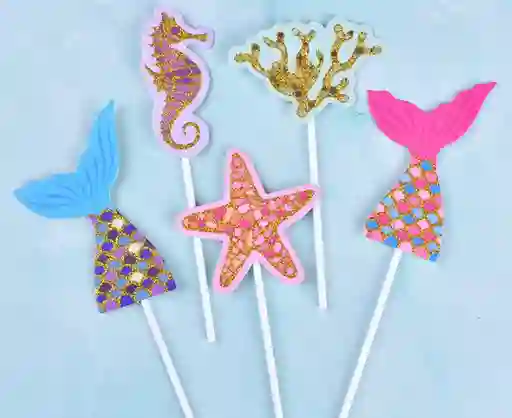 Topper Decoracion Para Torta Sirena