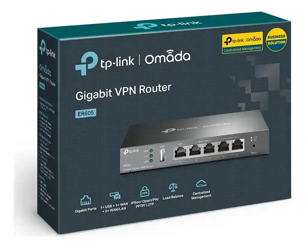 Tp-link Router Vpn Multi-wan Gigabit Omada Tl - Er605 Gris