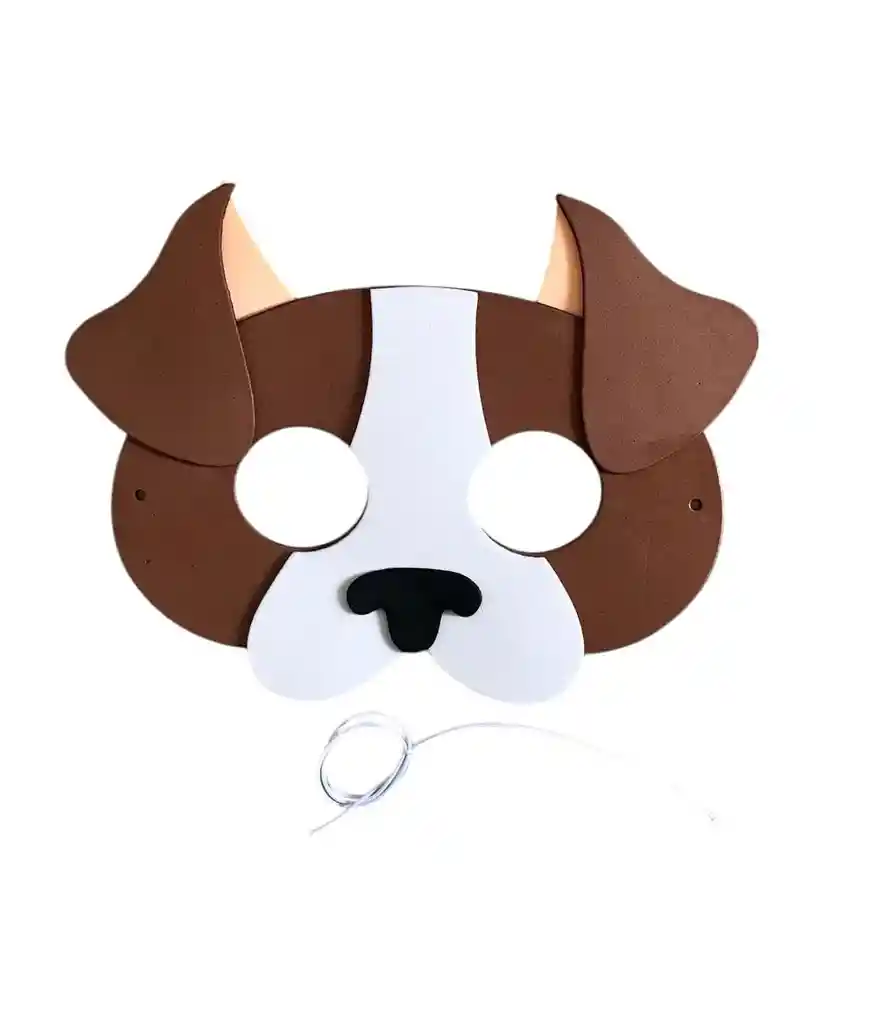 Antifaz Infantil En Foamy Motivo Perro. Hora Loca, Halloween, Carnaval
