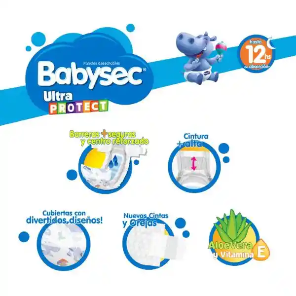 Pañales Babysec Ultraprotect Etapa 4 Xg