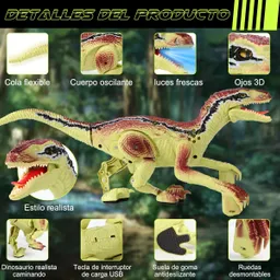 Juguete Dinosaurio Con Control Remoto Camina Y Ruge
