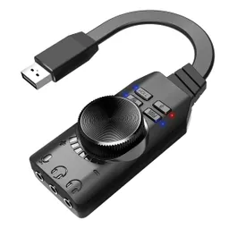 Tarjeta De Sonido Gamer Usb De 7.1 Control Vol Gs3 Mark Ii