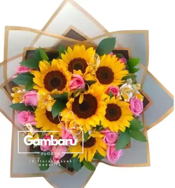 Flores- Girasoles En Bouquet.