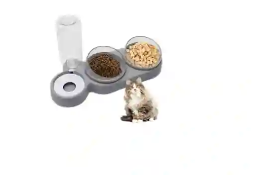 Tazones Para Gatos, Dispensador Automático De Agua 3 En 1, Dispensador De Comida Yt-10021