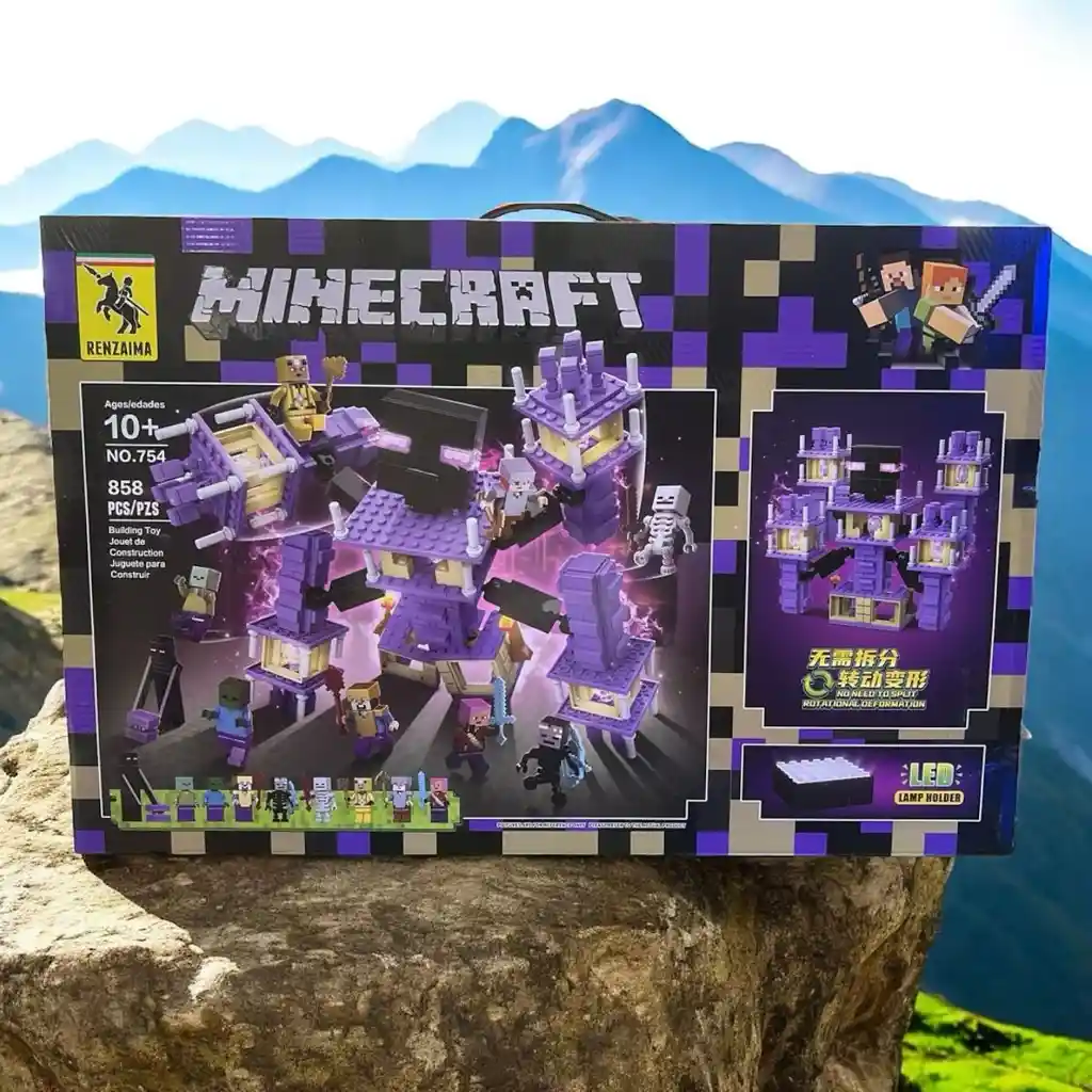 Juego De Construcción Minecraft 858 Piezas Con Retroiluminación Led