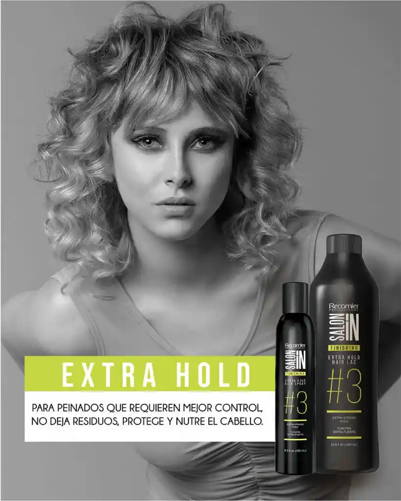 Laca #3 Spray Fijadora Extra Hold Hair Salon In Recamier X280 Ml