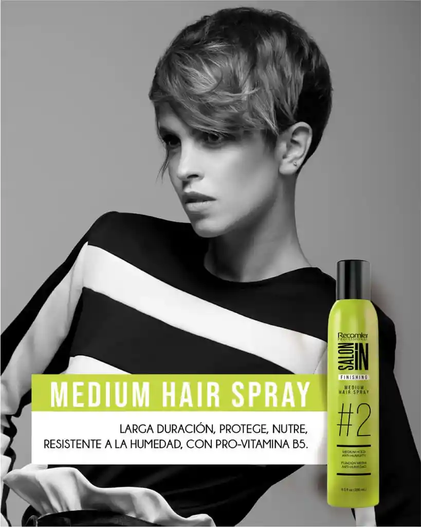 Laca #2 Spray Fijadora Medium Hair Salon In Recamier X280 Ml