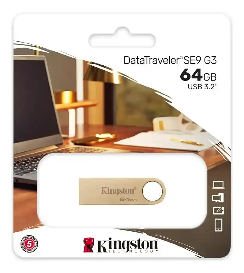 Memoria Kingston Datatraveler Se9 G3 Usb 64 Gb Oro Dtse9g3