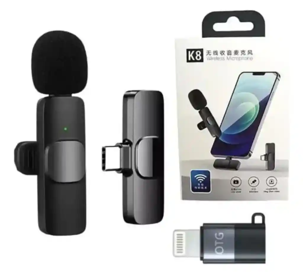 Micrófono Inalámbrico De Solapa Para Iphone Lightning Professional K8