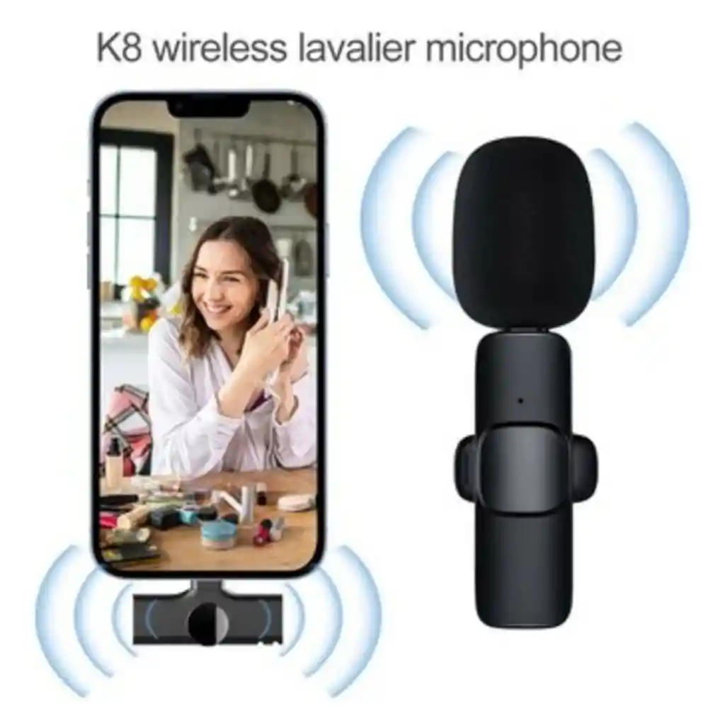 Micrófono Inalámbrico De Solapa Para Iphone Lightning Professional K8