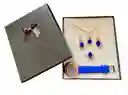 Set Reloj Azul Y Accesorios En Caja
